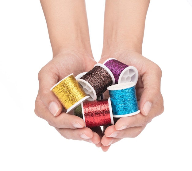 hands showing embroidered sampler